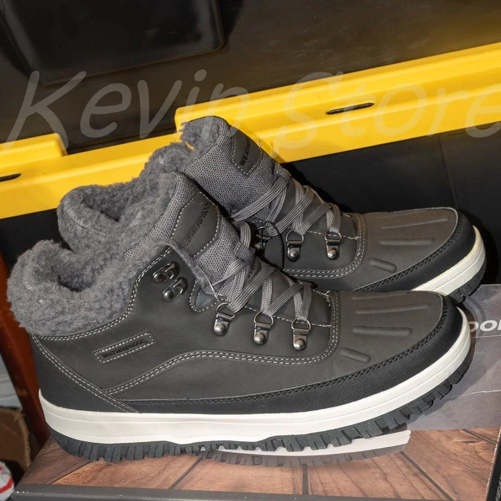 Men's Slope Memory‎ Foam Lace-Up Gray Sneaker Boot  Weatherproof